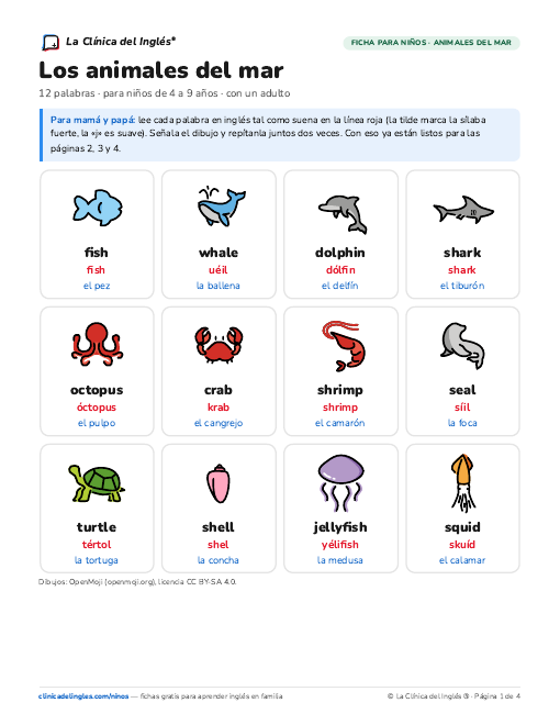 Vista previa de la ficha Los animales del mar