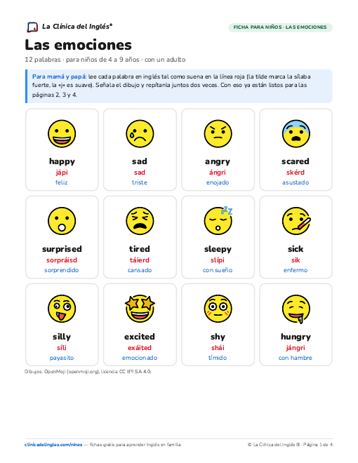 Vista previa de la ficha Las emociones